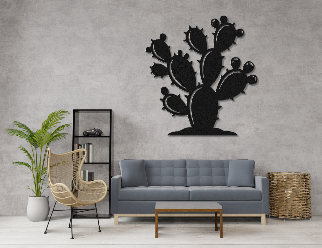 Prickly Pear Cactus Metal Wall Art
