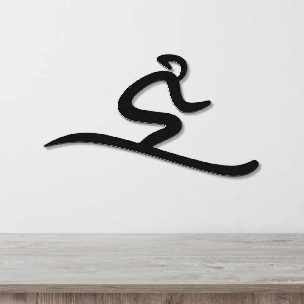 Skiing Metal Wall Art