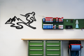 Skier and Mountain Metal Wall Art