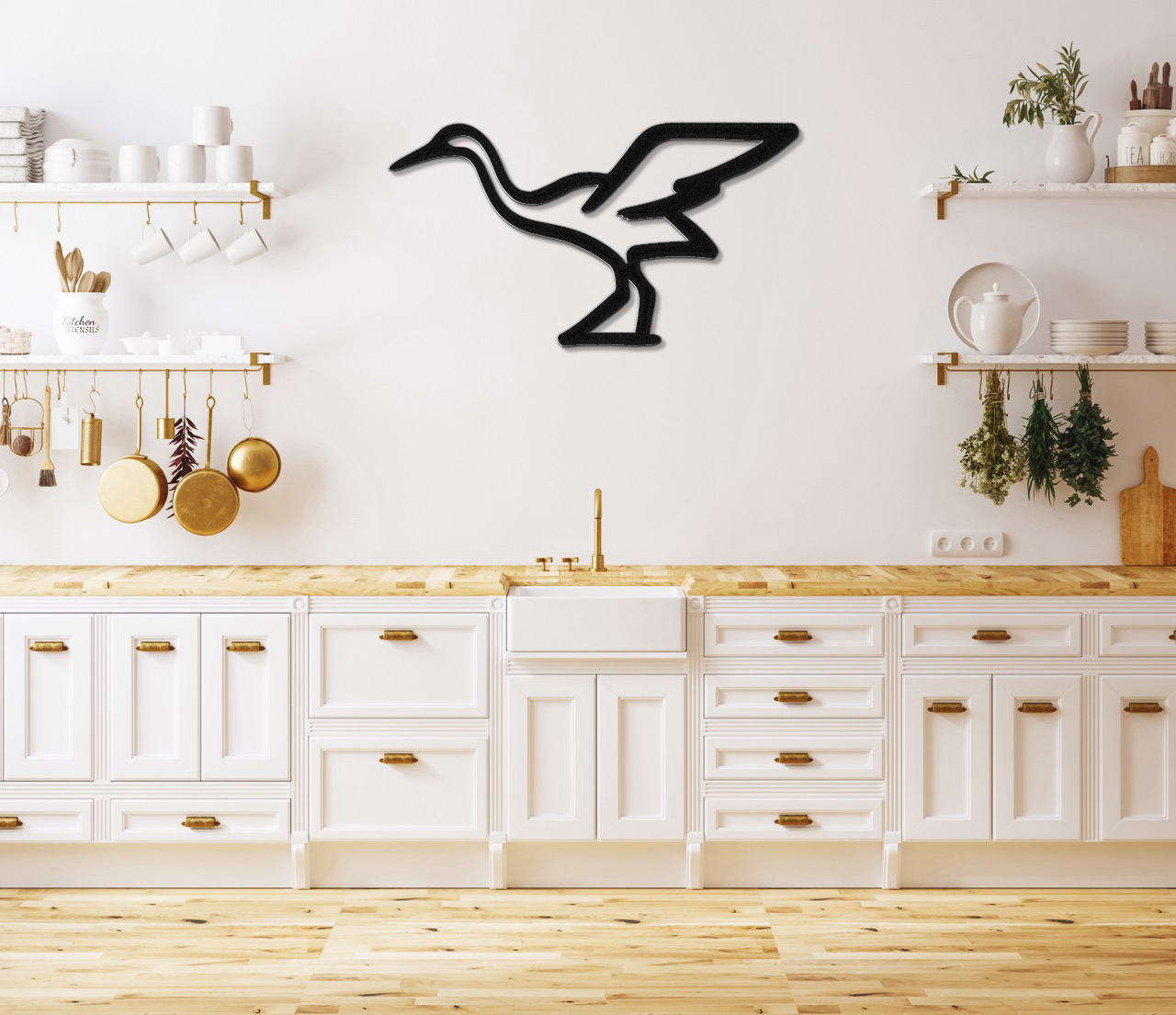 Crane Metal Wall Art
