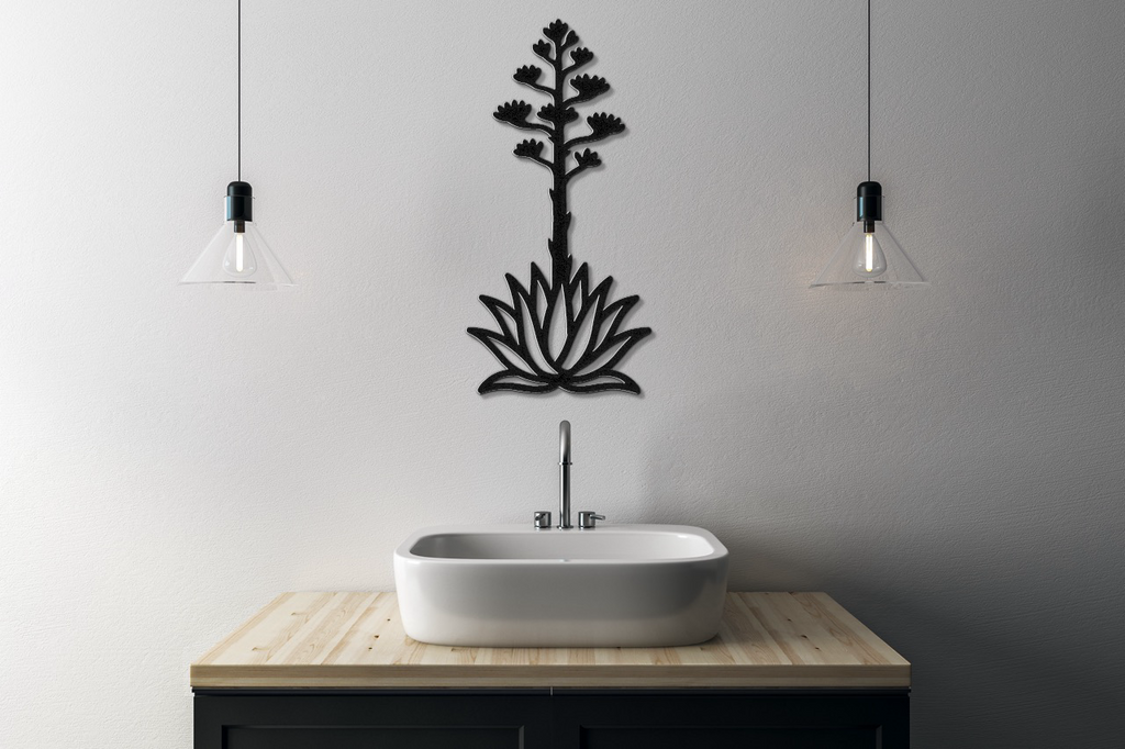 Blooming Agave Metal Wall Art