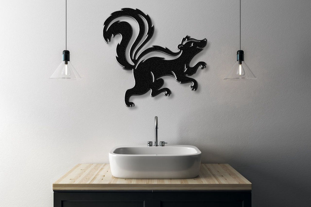 Sneaky Skunk Metal Wall Art