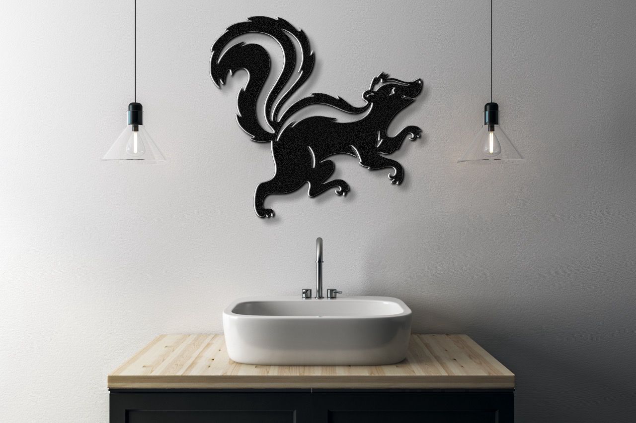 Sneaky Skunk Metal Wall Art