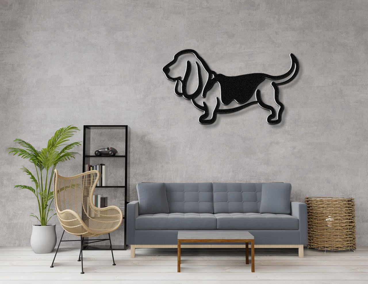Basset Hound Metal Wall Art