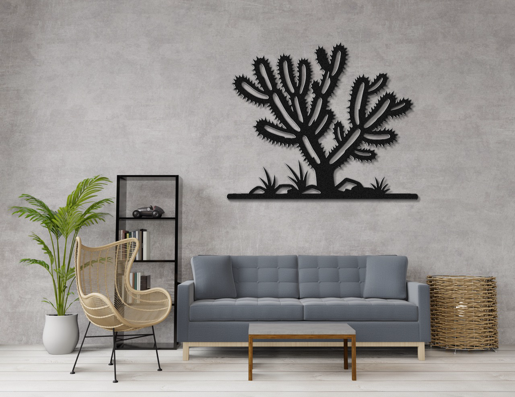 Cholla Cactus Metal Wall Art