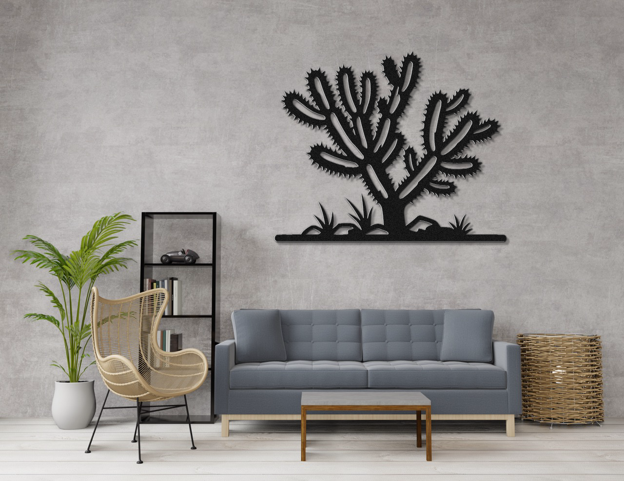 Cholla Cactus Metal Wall Art