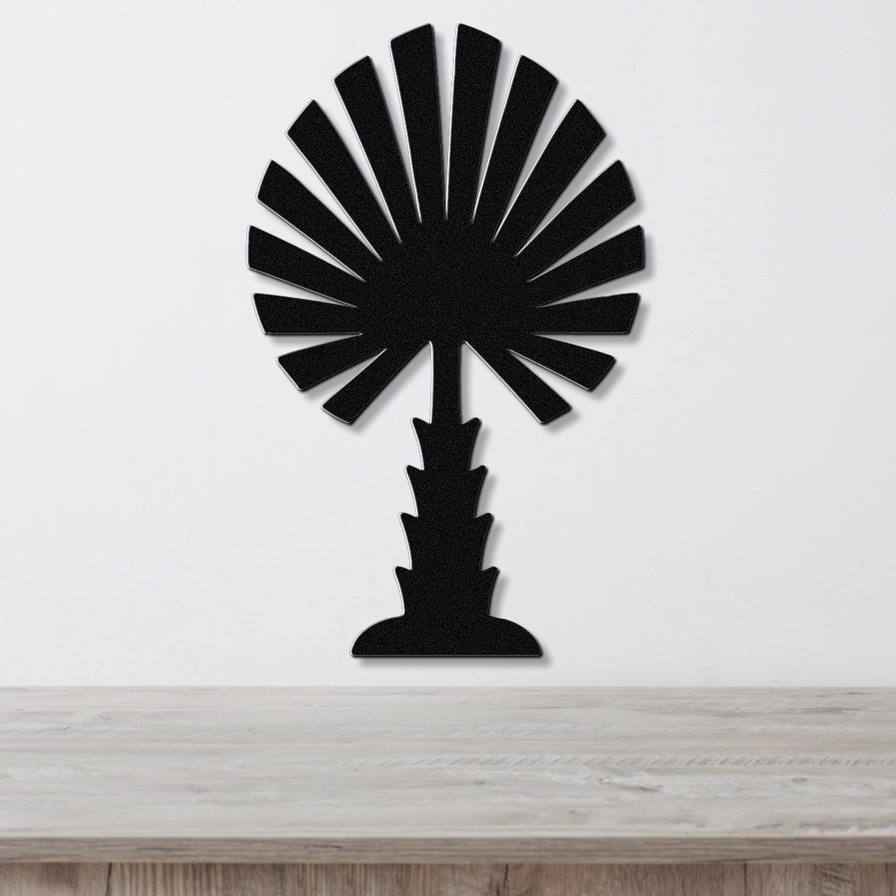 Fancy Fan Palm Tree Metal Wall Art
