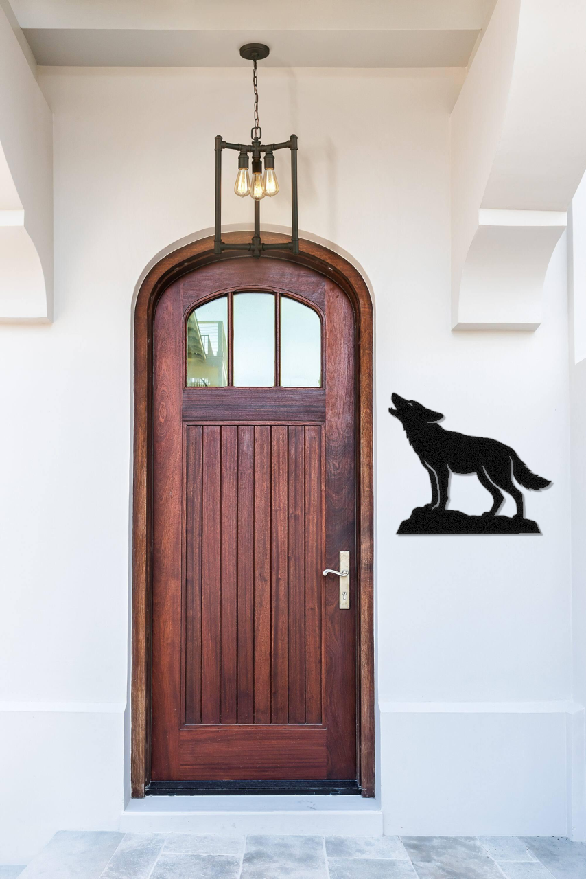 Howling Coyote Metal Wall Art