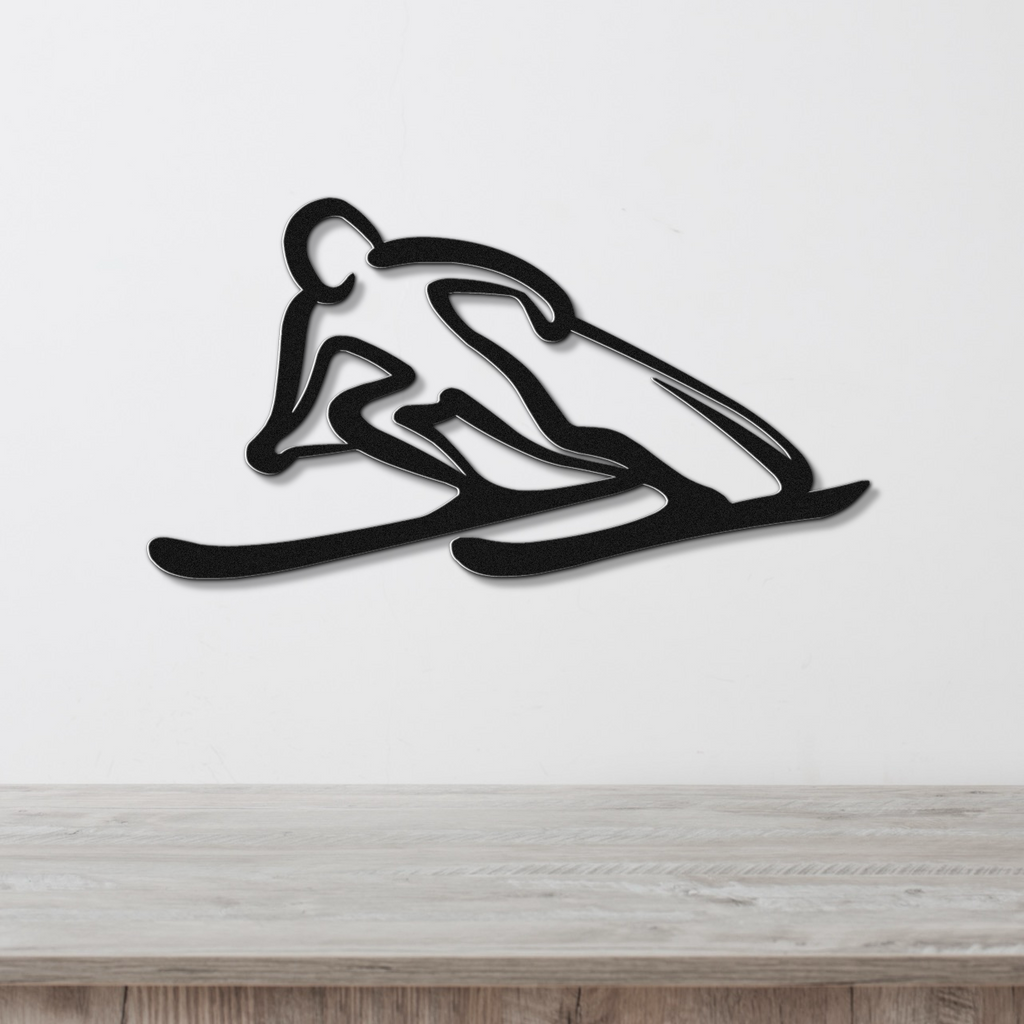 Skiing Metal Wall Art