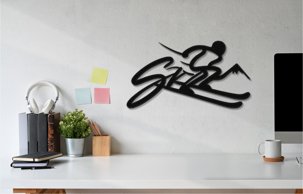 Skiing Metal Wall Art