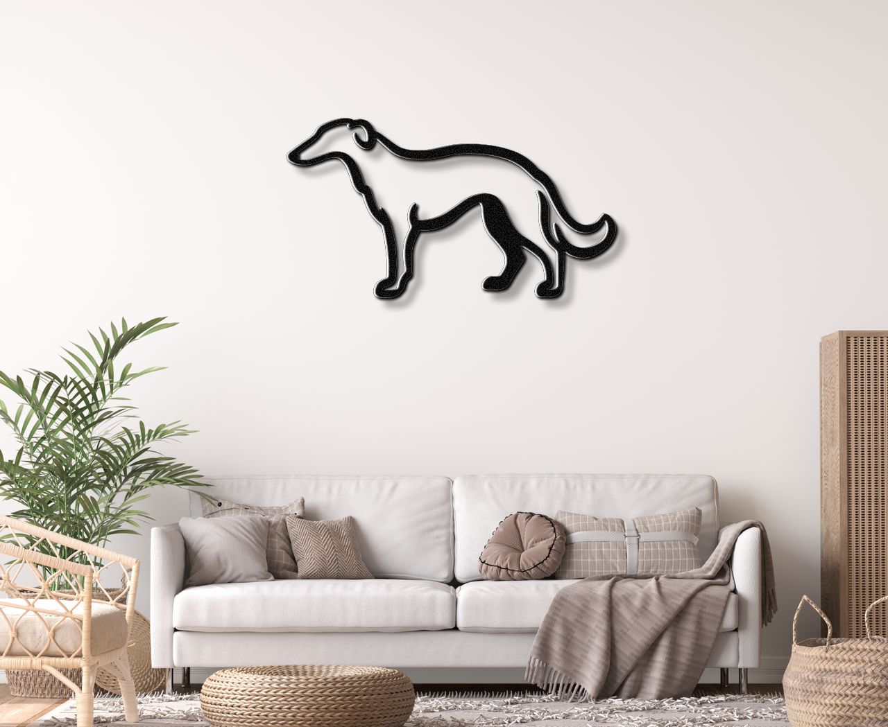 Borzoi Dog Metal Wall Art