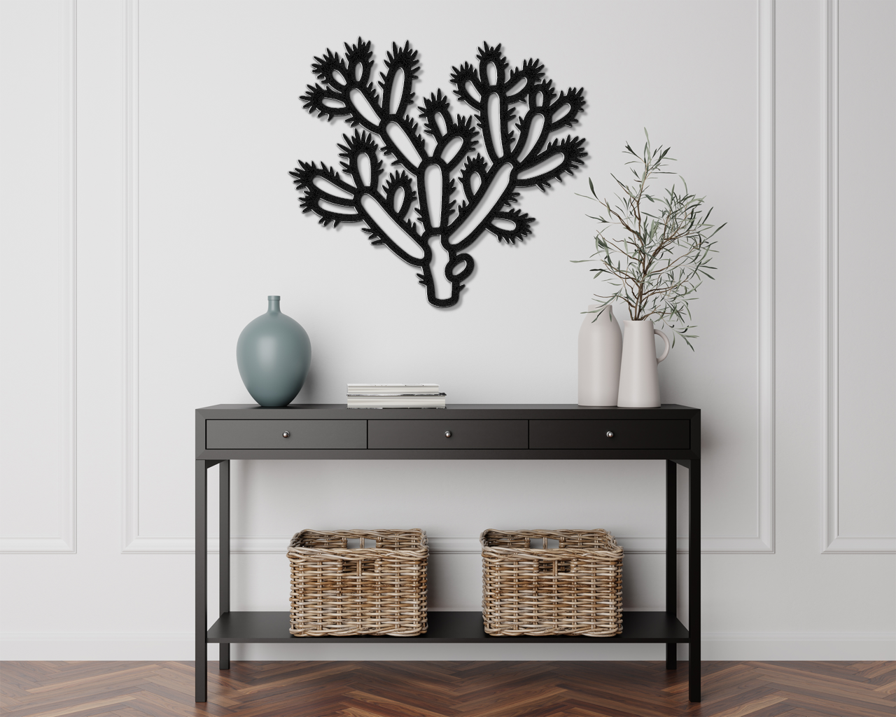Cholla Cactus Metal Wall Art