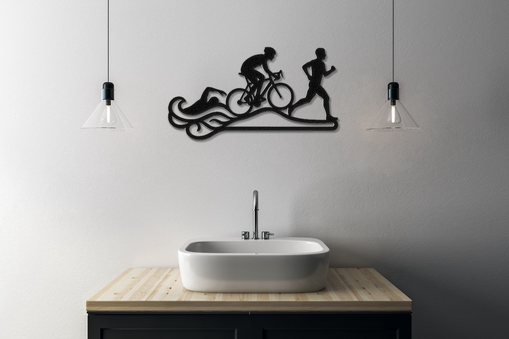 Triathlon Metal Wall Art
