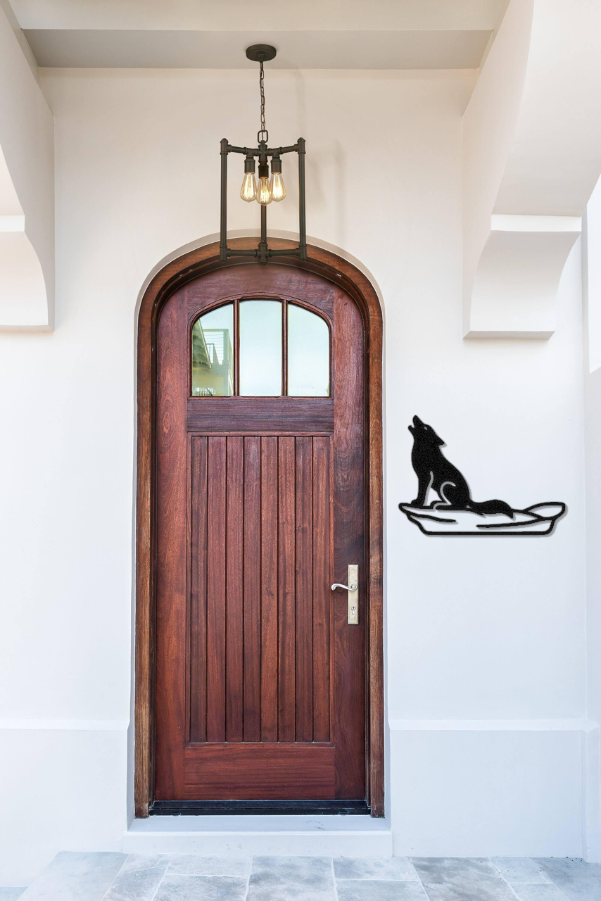Howling Coyote Metal Wall Art