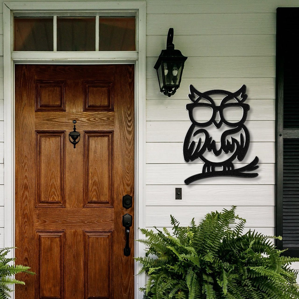 Nerdy Owl Metal Wall Art