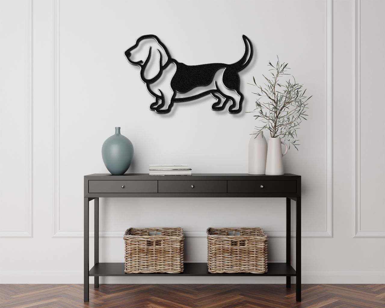 Basset Hound Metal Wall Art