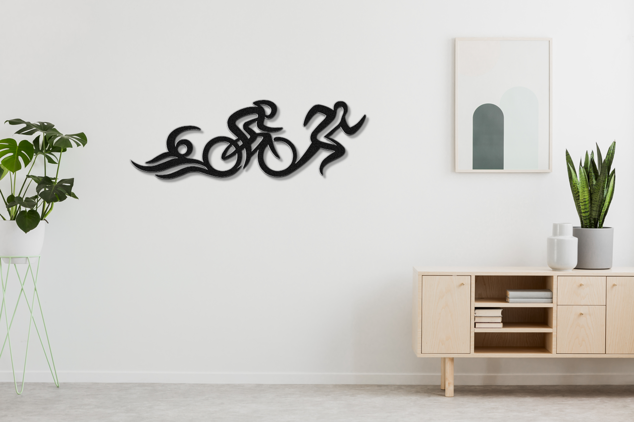 Triathlon Metal Wall Art