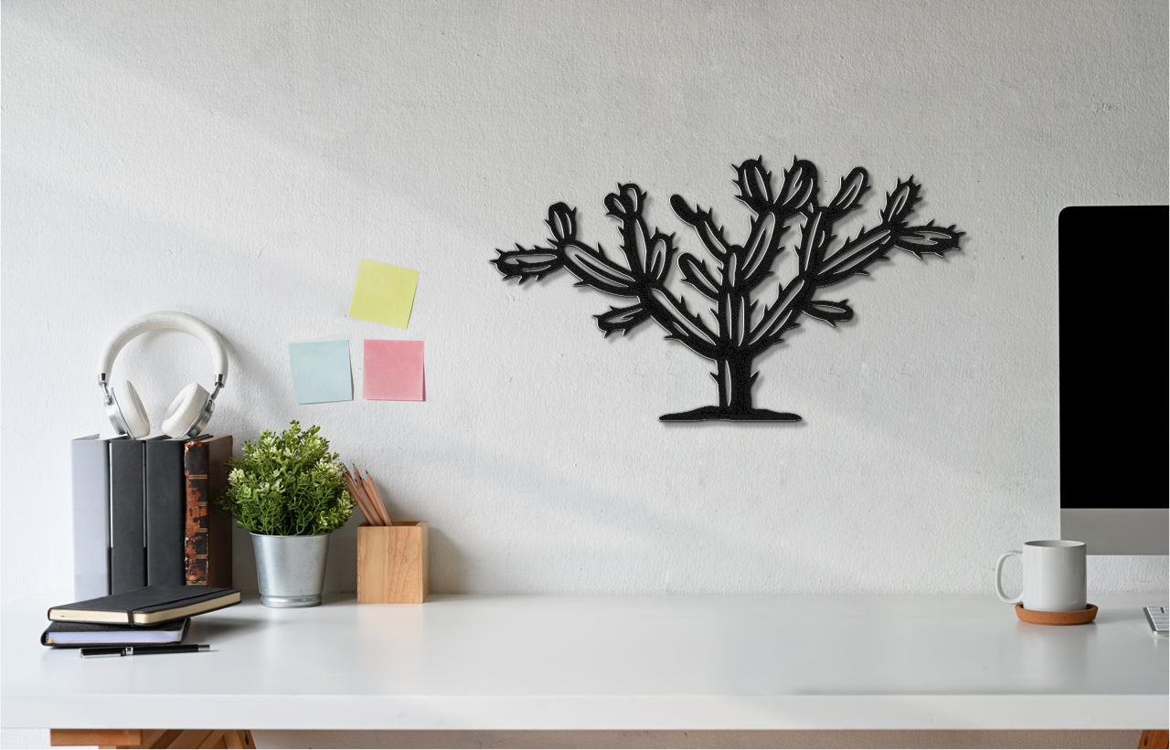 Cholla Cactus Metal Wall Art