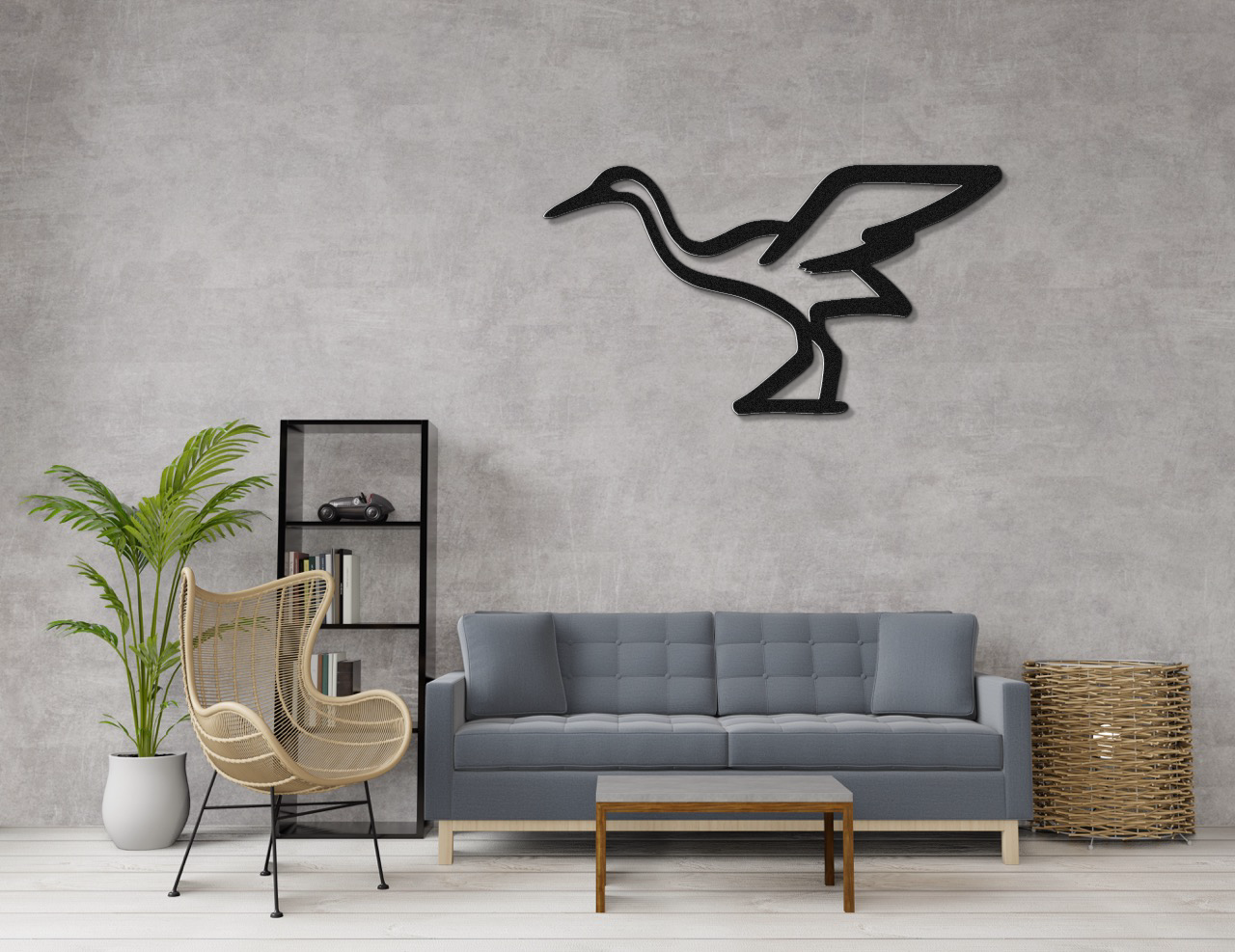 Crane Metal Wall Art