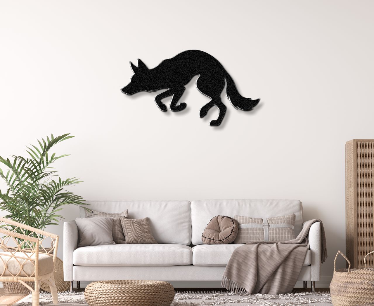 Sneaky Coyote Metal Wall Art