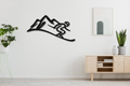Skier and Mountain Metal Wall Art