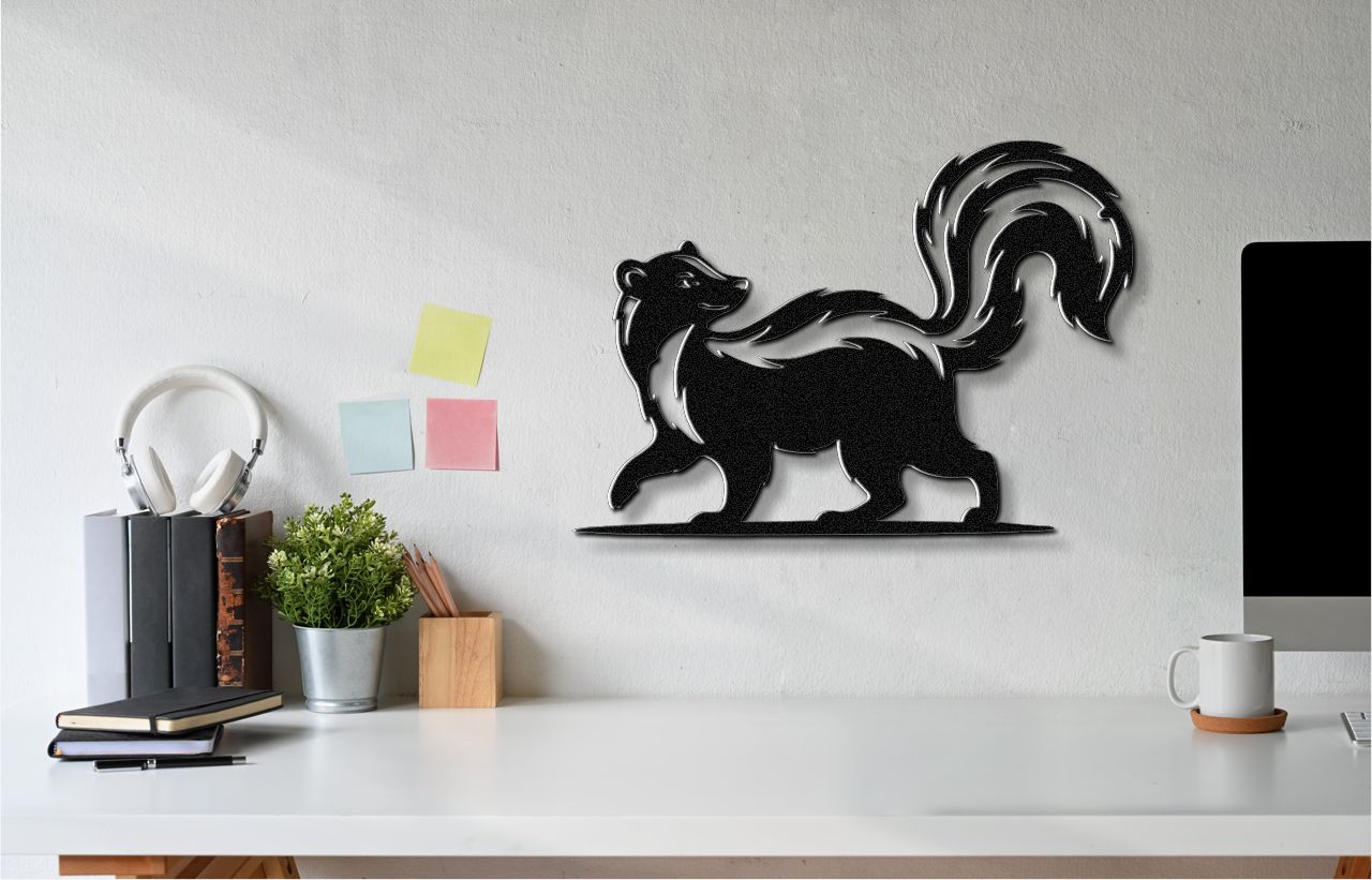 Sneaky Skunk Metal Wall Art
