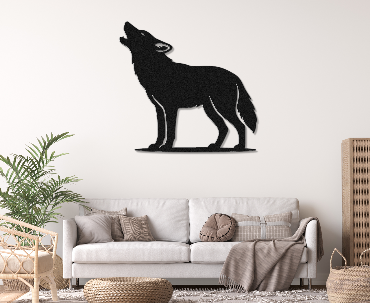 Howling Coyote Metal Wall Art