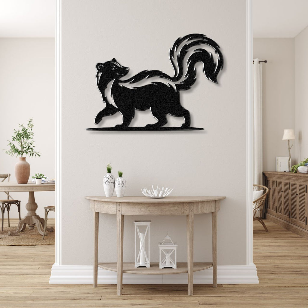Sneaky Skunk Metal Wall Art