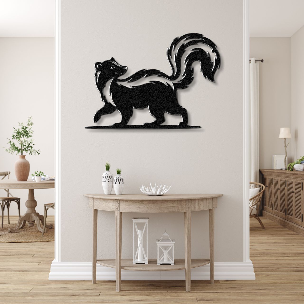 Sneaky Skunk Metal Wall Art