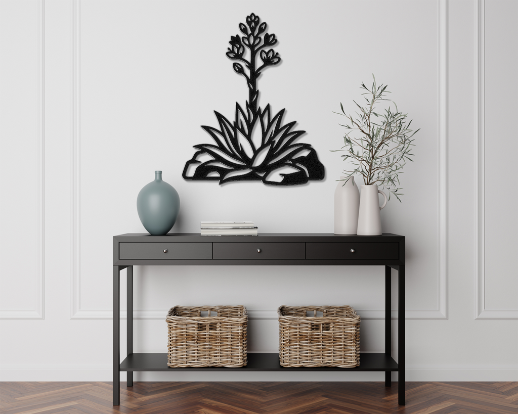 Blooming Agave Metal Wall Art
