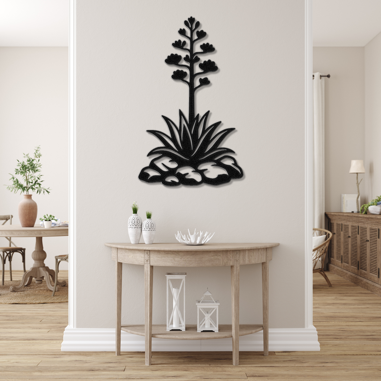 Blooming Agave Metal Wall Art