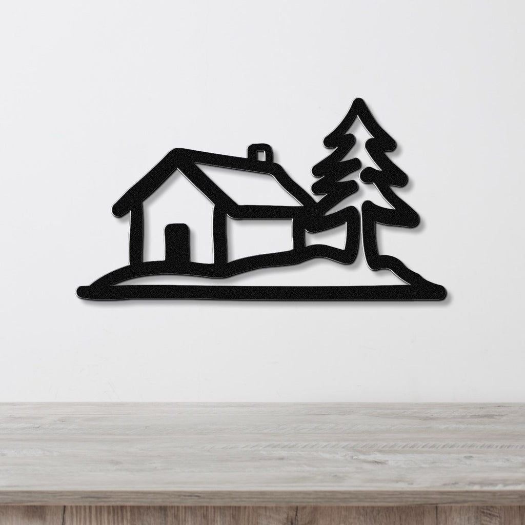 Mountain Cabin Metal Wall Art