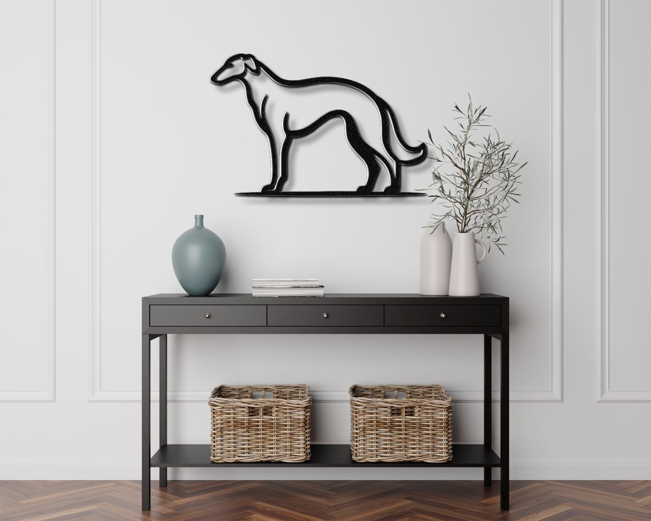 Borzoi Dog Metal Wall Art