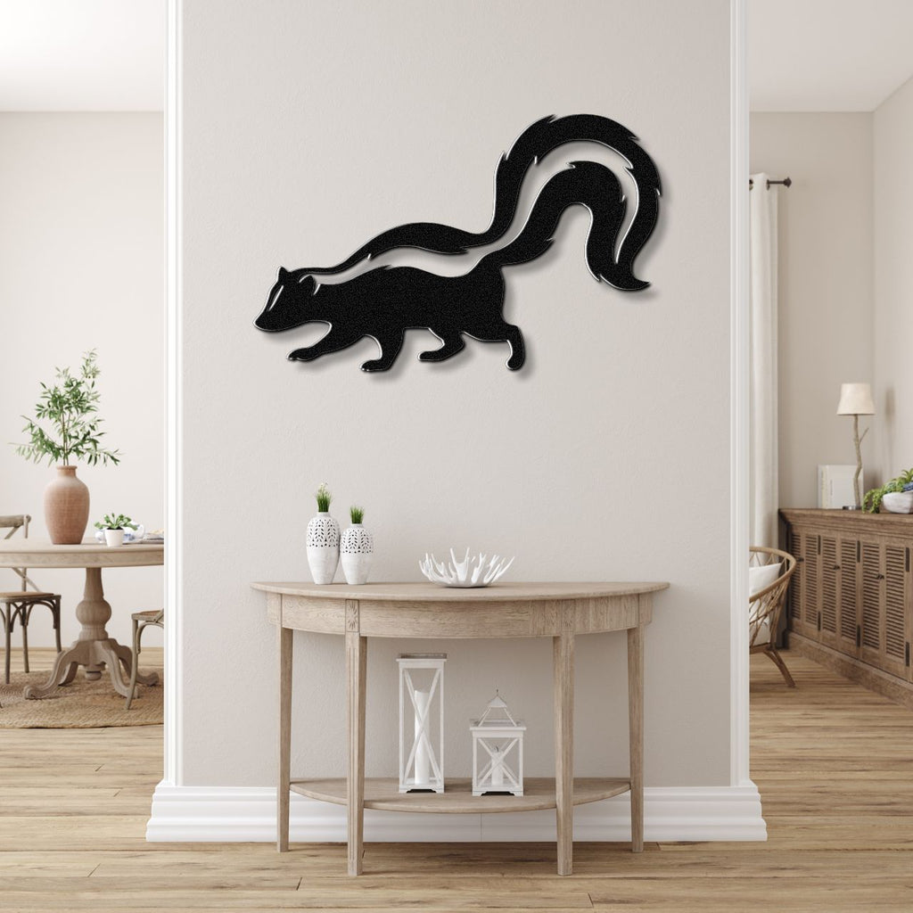 Sneaky Skunk Metal Wall Art