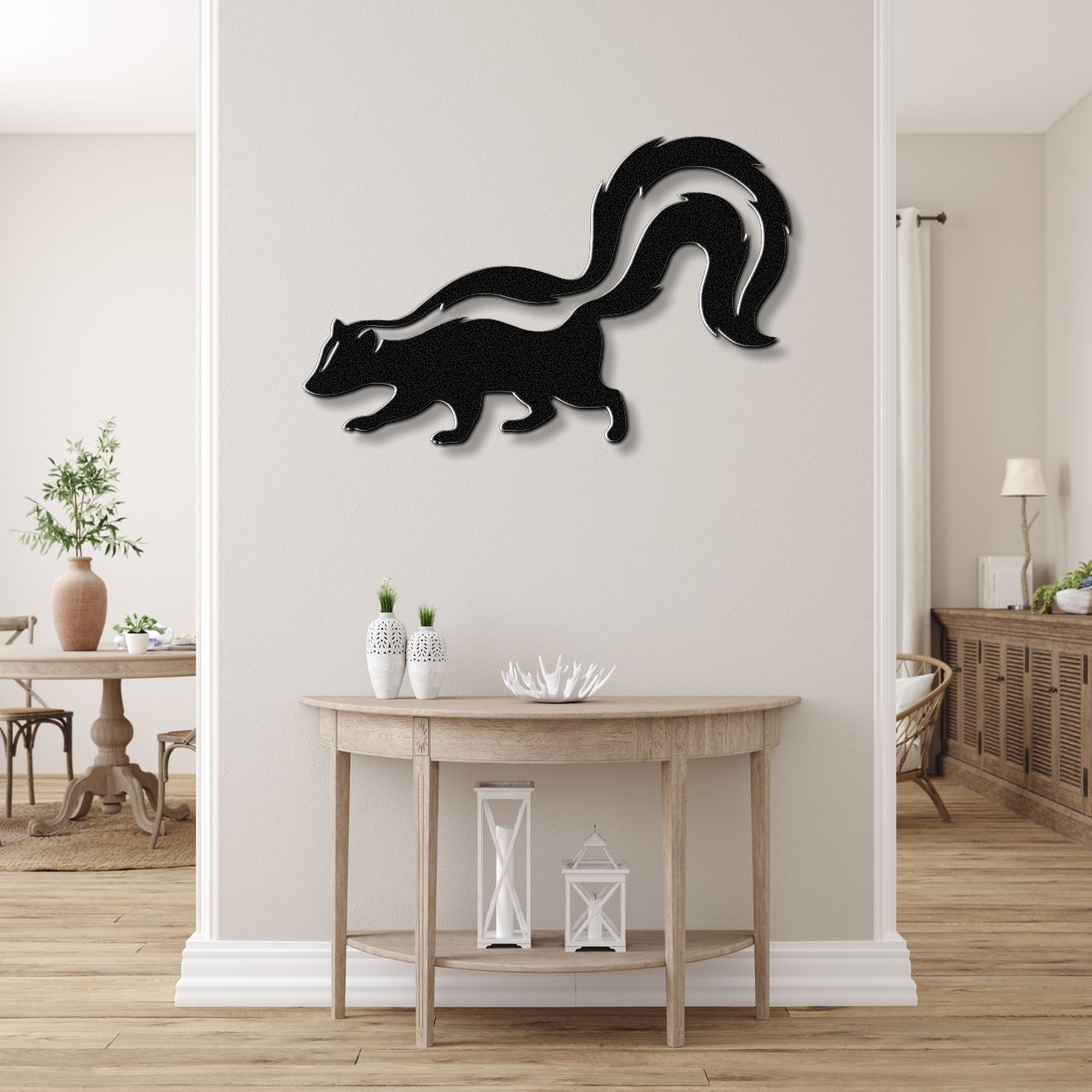 Sneaky Skunk Metal Wall Art