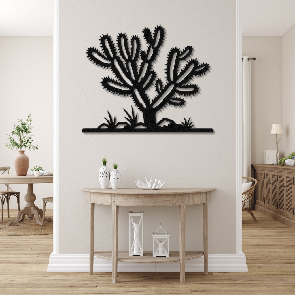 Cholla Cactus Metal Wall Art