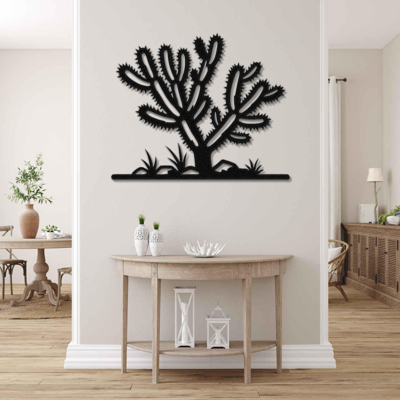Cholla Cactus Metal Wall Art