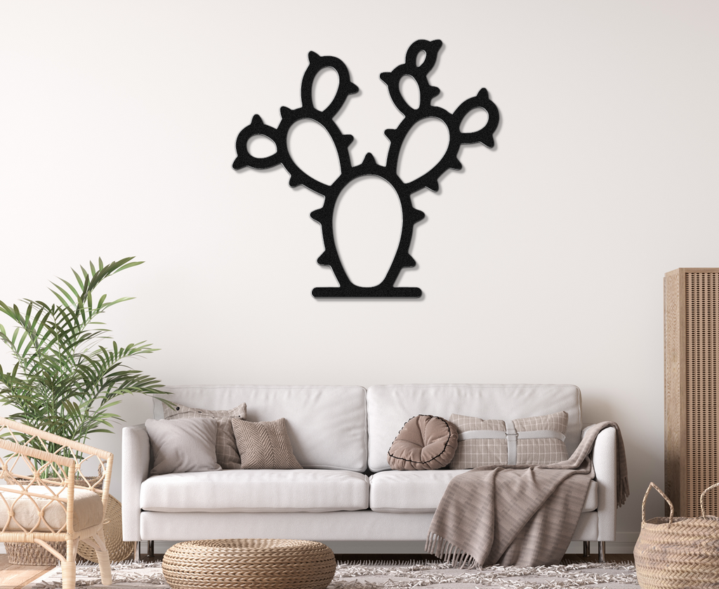Prickly Pear Cactus Metal Wall Art