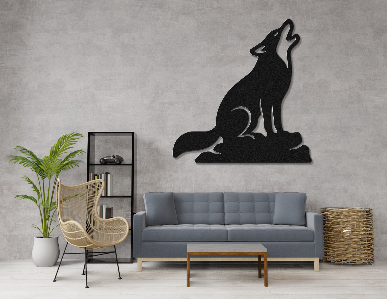 Howling Coyote Metal Wall Art