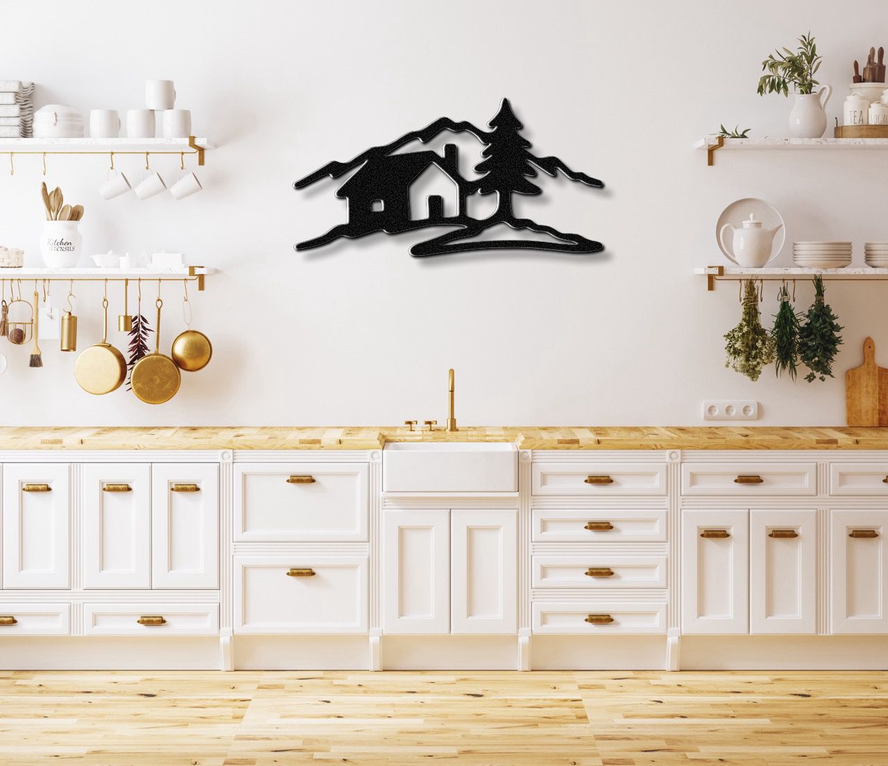 Mountain Cabin Metal Wall Art