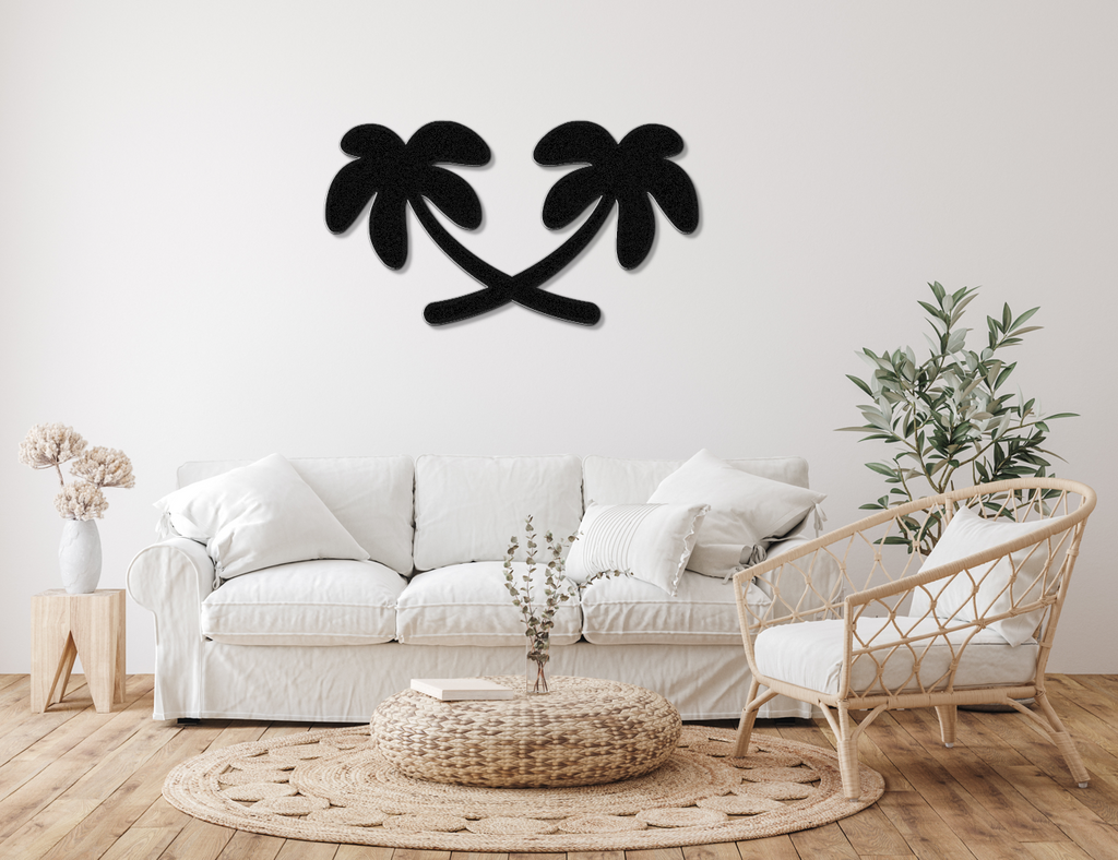 Twin Palm Tree Metal Wall Art