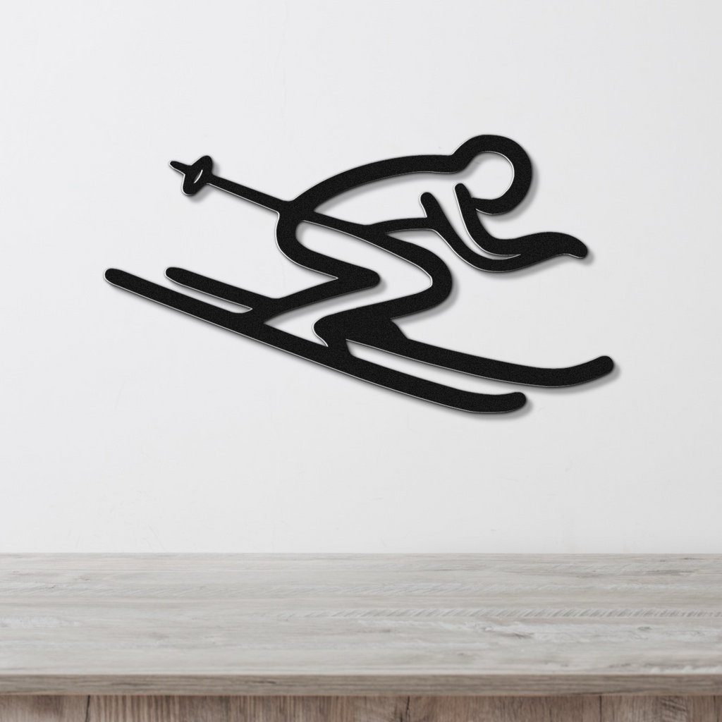 Skiing Metal Wall Art