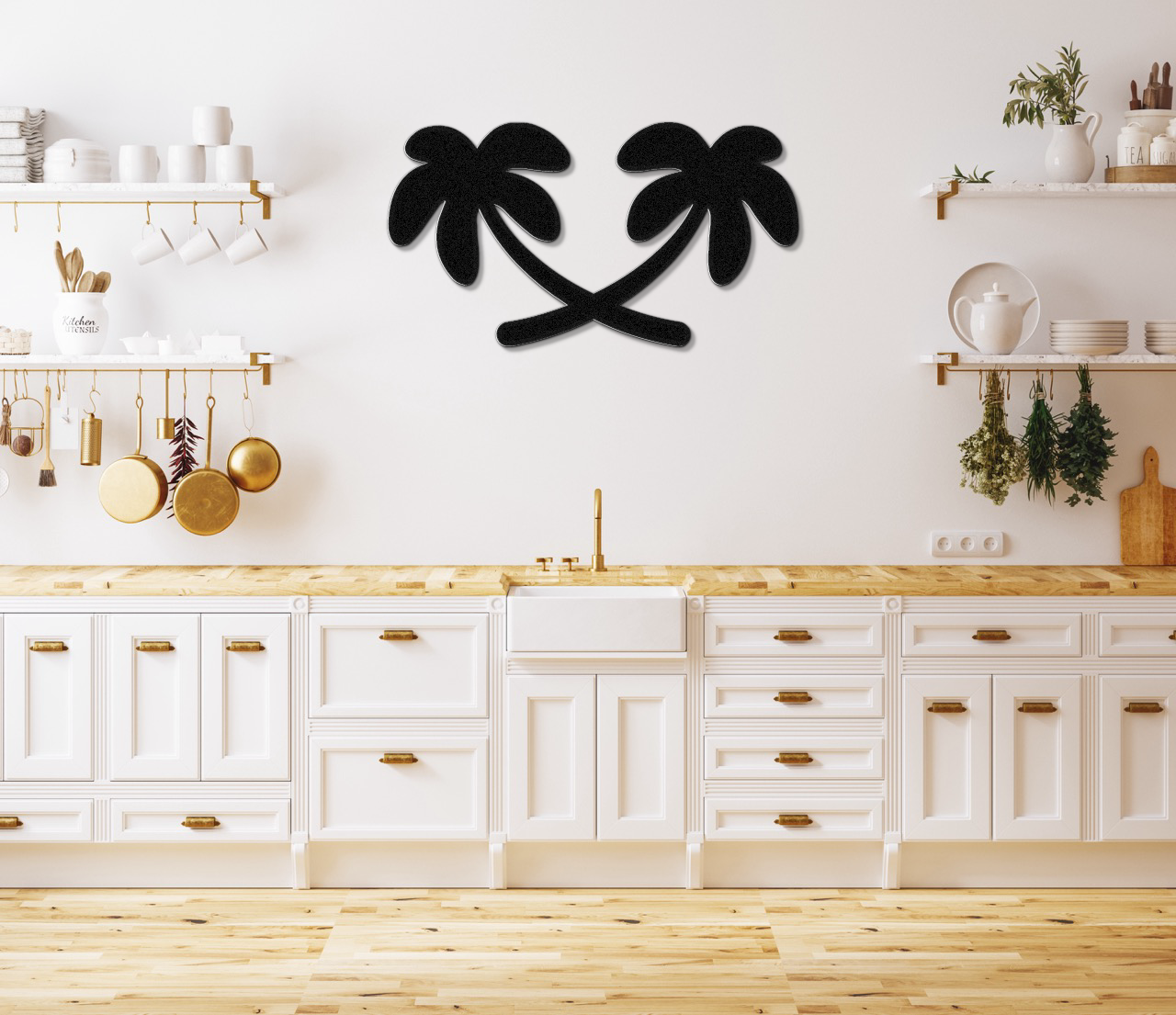 Twin Palm Tree Metal Wall Art