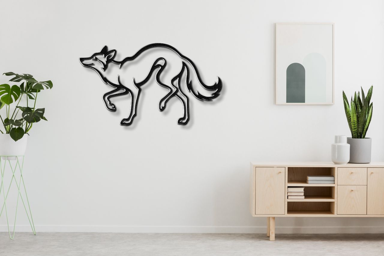 Sneaky Coyote Metal Wall Art