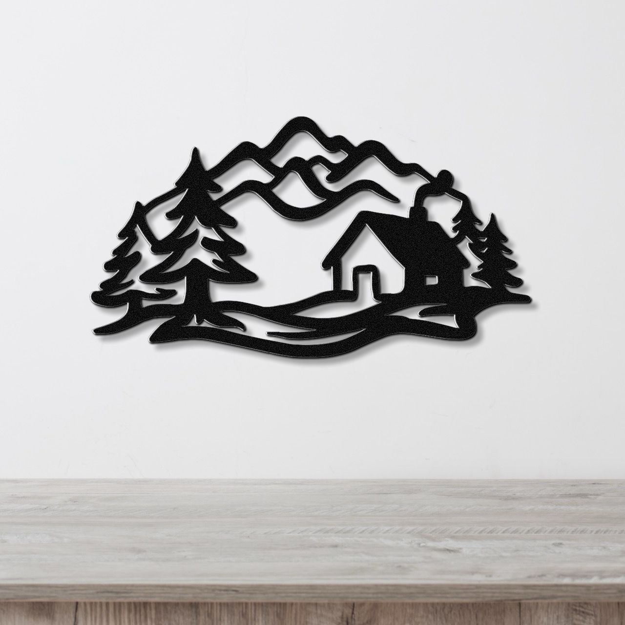 Mountain Cabin Metal Wall Art