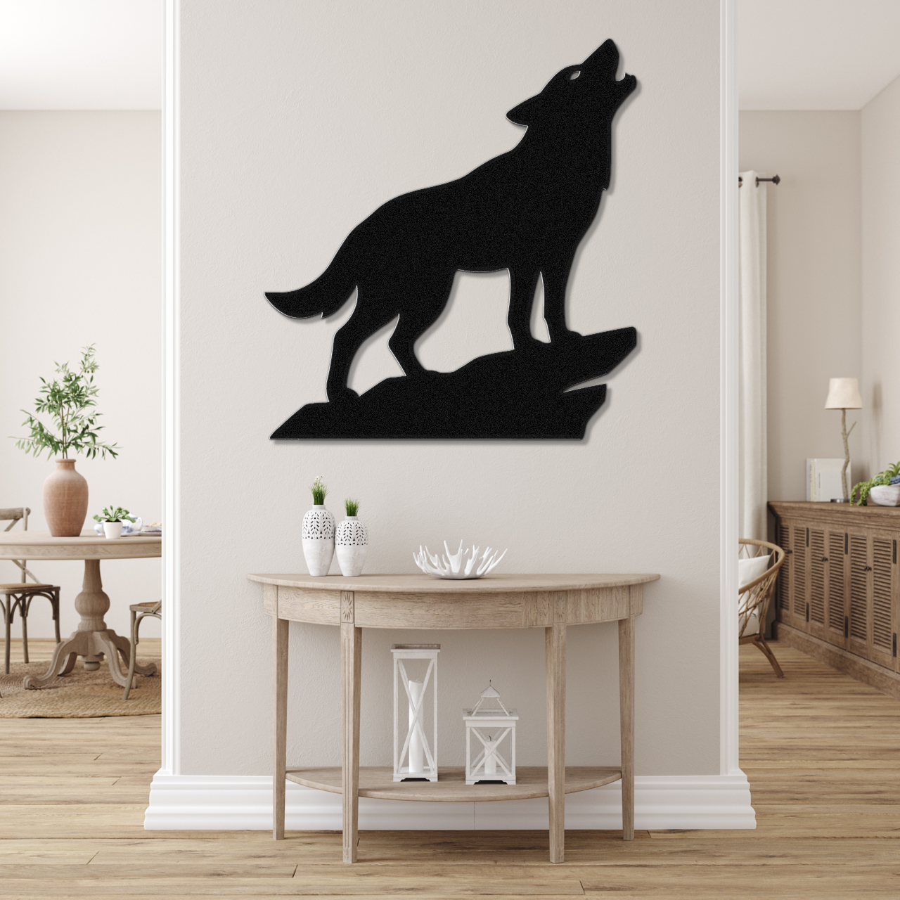 Howling Coyote Metal Wall Art