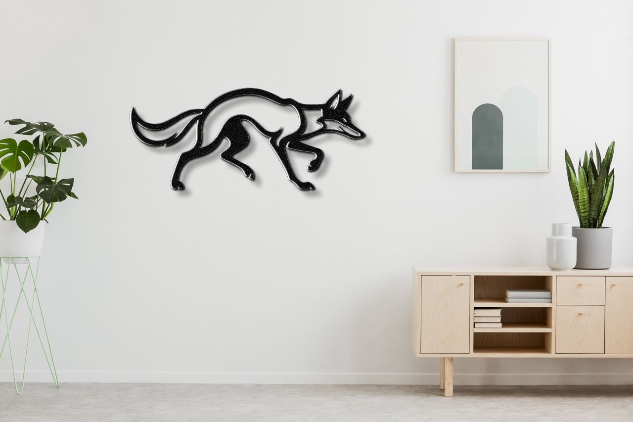 Sneaky Coyote Metal Wall Art