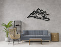 Snowboarder with Mountains Metal Wall Art