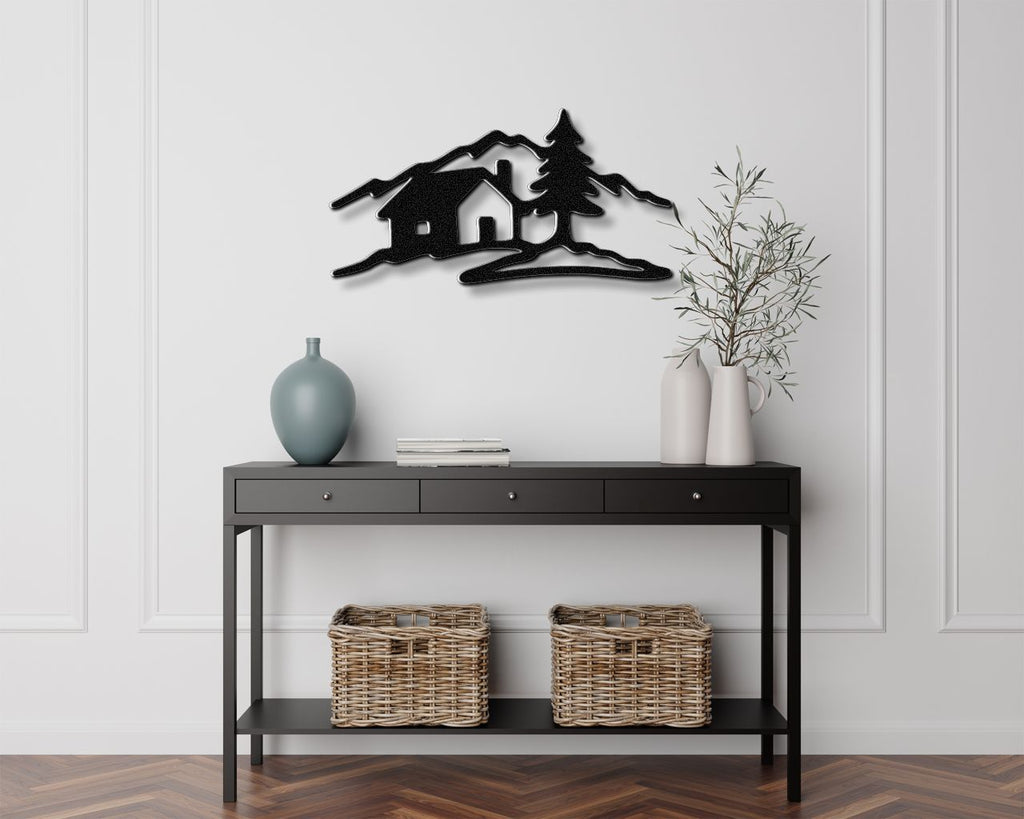 Mountain Cabin Metal Wall Art