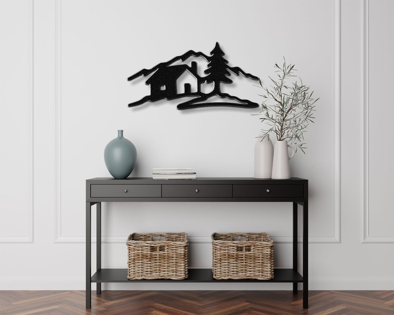 Mountain Cabin Metal Wall Art